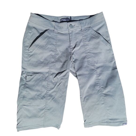 Prana Women's Grey Cargo Low Rise Bermuda Shorts Size 4 - Picture 2 of 9